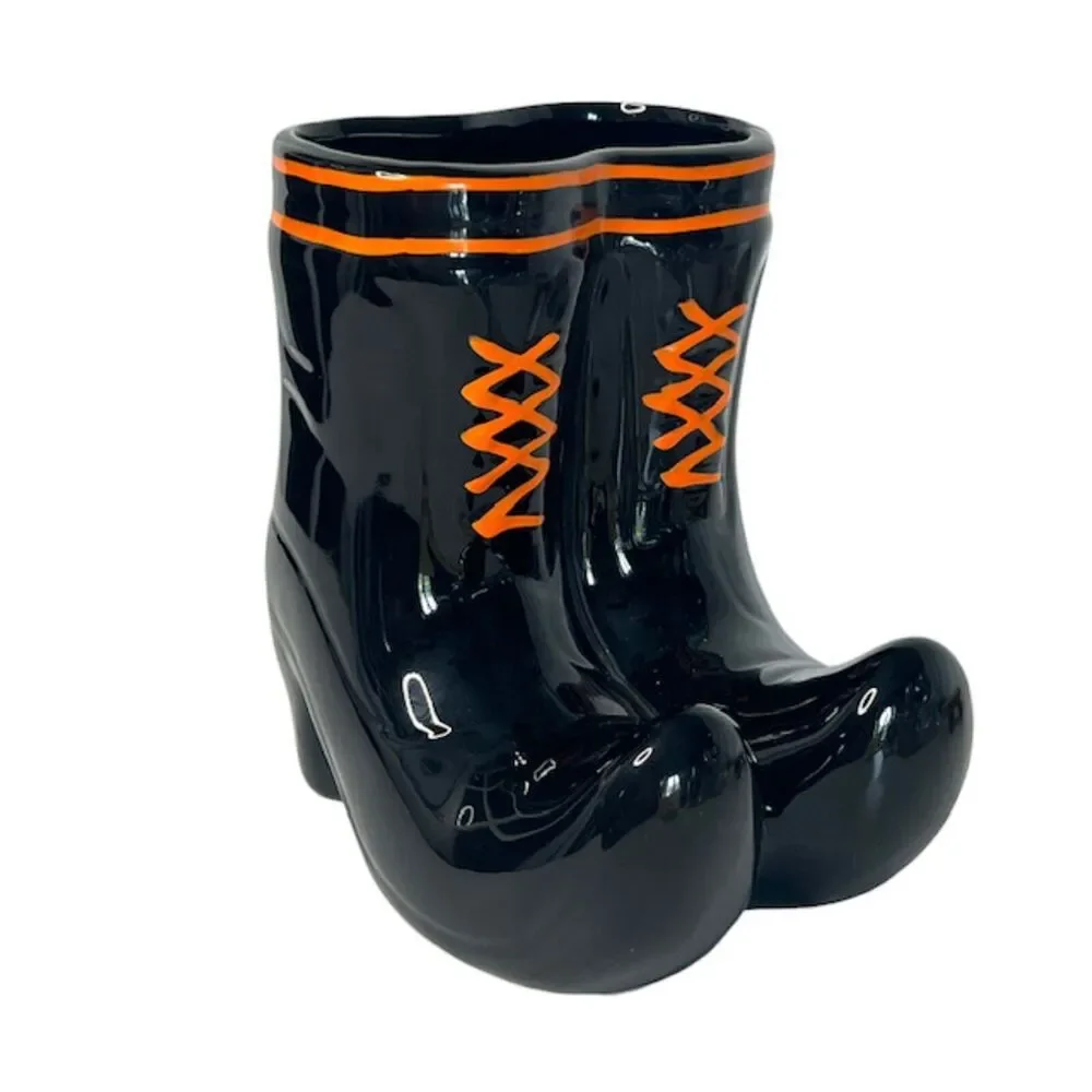 Halloween Figural Witch's Shoes Shaped Vase Witchy Decor